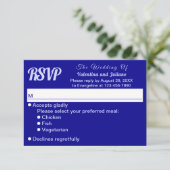 Typography Style Minimalist Dark Blue Wedding RSVP (Staand voorkant)