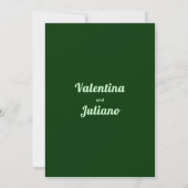 Typography Style Minimalist Dark Green Wedding Kaart (Achterkant)