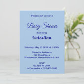 Typography Style Minimalist Light Blue Baby Shower Kaart (Staand voorkant)