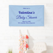 Typography Style Minimalist Light Blue Baby Shower Spandoek (Insitu)