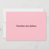 Typography Style Minimalist Pink Wedding Save The Date (Achterkant)