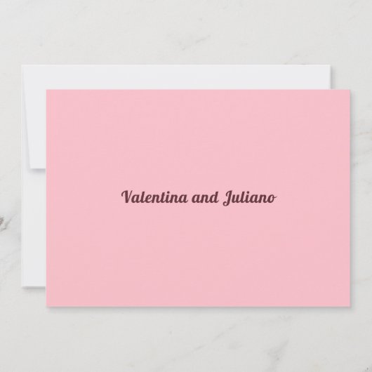 Typography Style Minimalist Pink Wedding Save The Date (Achterkant)