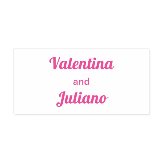 Typography Style Minimalist Pink Wedding Stamp Zelfinktende Stempel (Design)