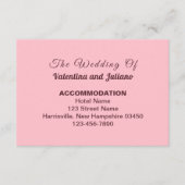 Typography Style Pink Wedding Accommodation Informatiekaartje (Voorkant)