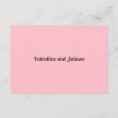 Typography Style Pink Wedding Accommodation Informatiekaartje (Achterkant)