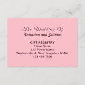 Typography Style Pink Wedding Gift Registry Informatiekaartje (Voorkant)