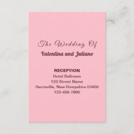 Typography Style Pink Wedding Reception Portrait Informatiekaartje