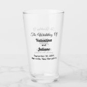Typography Style Wedding Glass Cup Glas (Voorkant)