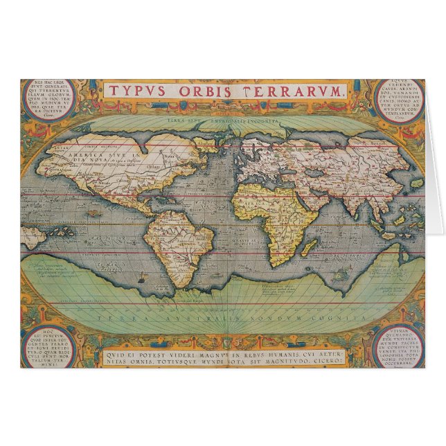 Typus Orbis Terrarum, kaart van de wereld (Voorkant Horizontaal)