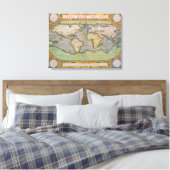 Typus Orbis Terrarum, kaart van de wereld Canvas Afdruk (Insitu (Slaapkamer))