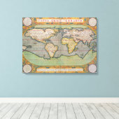 Typus Orbis Terrarum, kaart van de wereld Canvas Afdruk (Insitu (Houten vloer))