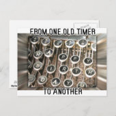 Typwriter Birthday Greeting Briefkaart (Voorkant / Achterkant)