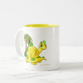 Tyrannian yellow Chomby gazing Tweekleurige Koffiemok (Voorkant links)