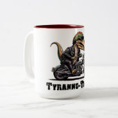Tyrannokoppel Dinosaurus Tweekleurige Koffiemok (Voorkant links)