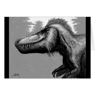 Tyrannosaur Blank Feathered Card