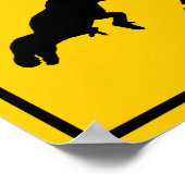Tyrannosaur Crossing Highway Sign Dinosaur Poster (Hoek)