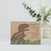 Tyrannosaur Rex Dinosaur Kids Birthday Party Kaart (Staand voorkant)