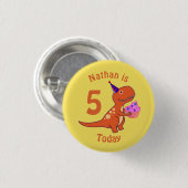 Tyrannosaurus Birthday Ronde Button 3,2 Cm (Voorkant /achterkant)