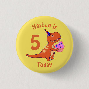 Tyrannosaurus Birthday Ronde Button 3,2 Cm