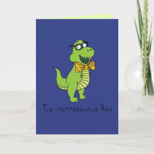 Tyrannosaurus Bowtie T Rex Funny Wenskaart Kaart (Voorkant)