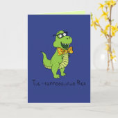 Tyrannosaurus Bowtie T Rex Funny Wenskaart Kaart (Gele Bloem)