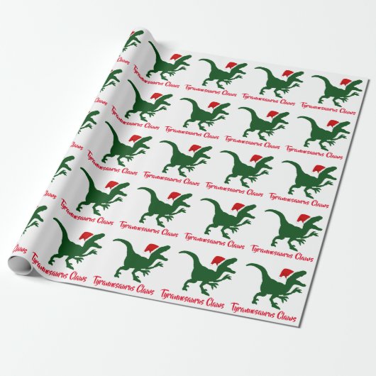 Tyrannosaurus Claws kerst Cadeaupapier (Uitgerold)