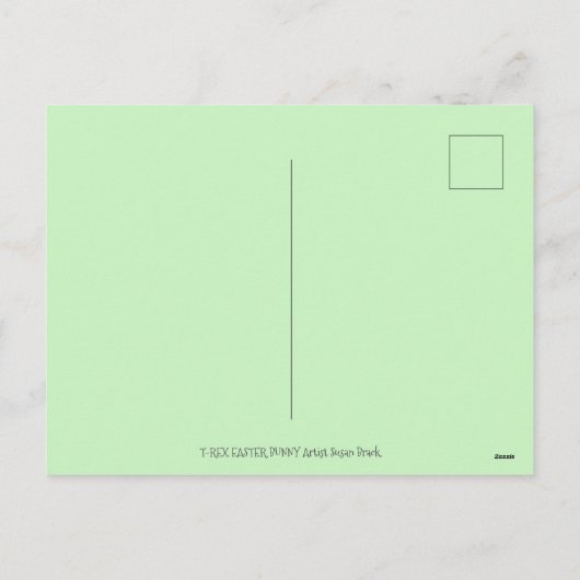 TYRANNOSAURUS, CUTE T-REX, EENVOUDIGERE BUNNY DINO FEESTDAGENKAART (Achterkant)
