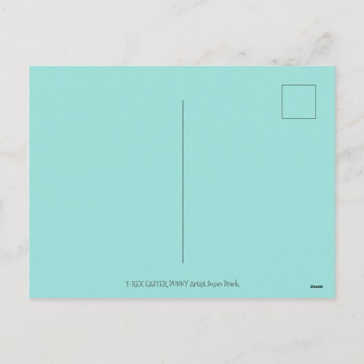 TYRANNOSAURUS, CUTE T-REX, EENVOUDIGERE BUNNY DINO FEESTDAGENKAART (Achterkant)