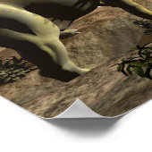 Tyrannosaurus die op triceratops roert - 3D render Poster (Hoek)