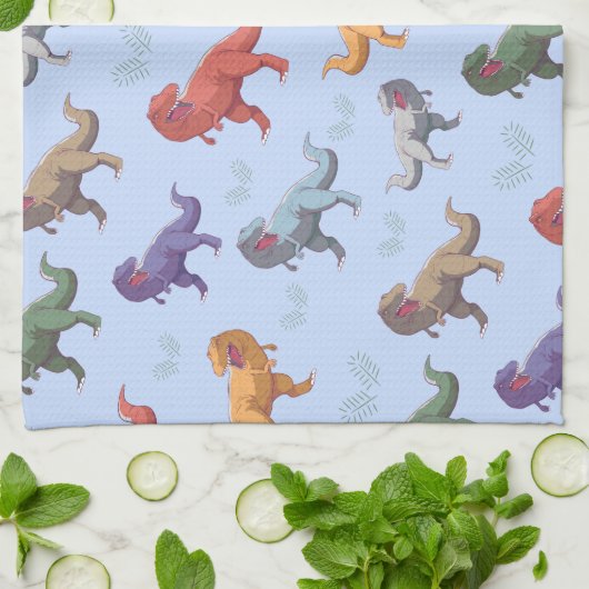 Tyrannosaurus Dinosaur dino Pattern Cute Summer Theedoek (Gevouwen)