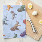 Tyrannosaurus Dinosaur dino Pattern Cute Summer Theedoek (Quarter Fold)