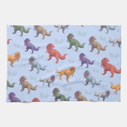 Tyrannosaurus Dinosaur dino Pattern Cute Summer Theedoek (Horizontaal)