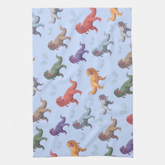 Tyrannosaurus Dinosaur dino Pattern Cute Summer Theedoek (Verticaal)