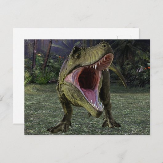 Tyrannosaurus Dinosaur Oerwoud Scene Briefkaart (Voorkant / Achterkant)