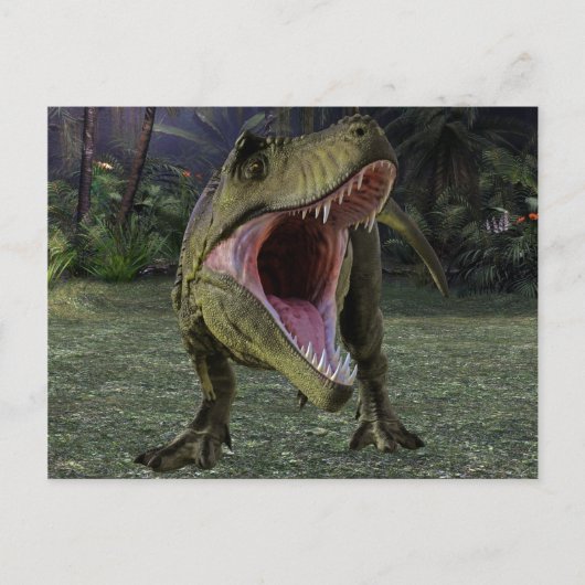 Tyrannosaurus Dinosaur Oerwoud Scene Briefkaart (Voorkant)