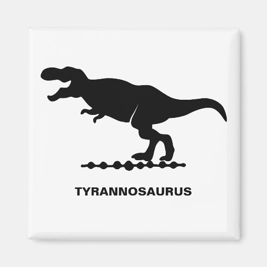 Tyrannosaurus Dinosaur Silhouette Magneet (Voorkant)