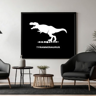 Tyrannosaurus Dinosaurus Silhouet Poster