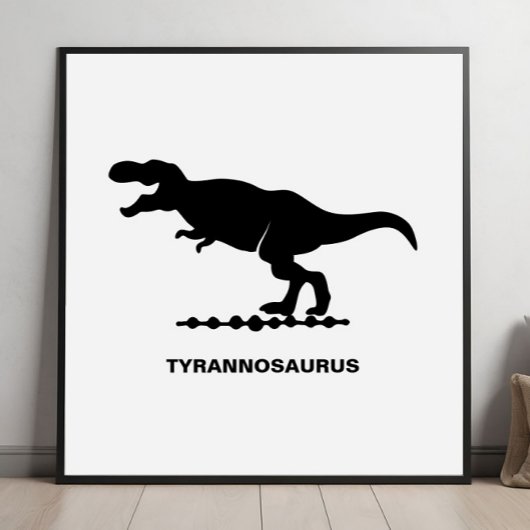 Tyrannosaurus dinosaurus silhouet poster
