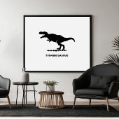 Tyrannosaurus dinosaurus silhouet poster