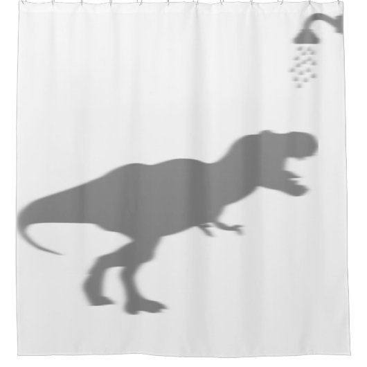 Tyrannosaurus dinosaurus silhouet schaduw achter douchegordijn (Voorkant)