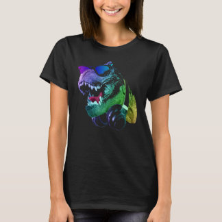 Tyrannosaurus dinosaurus T rex met zonnebril en H T-shirt