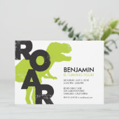 Tyrannosaurus dinosaurus verjaardagsfeestje uitnod kaart (Staand voorkant)