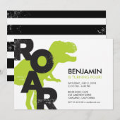 Tyrannosaurus dinosaurus verjaardagsfeestje uitnod kaart (Voorkant / Achterkant)