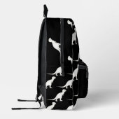 Tyrannosaurus Dinosaurus Wit op zwarte rugzakken (Links)