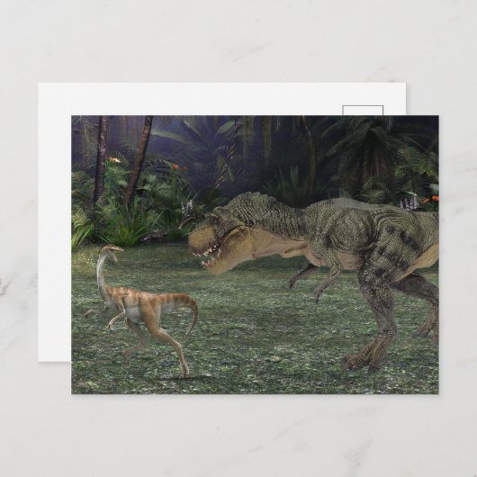 Tyrannosaurus-dinosauruslandschap Briefkaart (Voorkant / Achterkant)