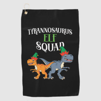 Tyrannosaurus Elf Squad Xmas T-Rex Dinosaurus Chri Golfhanddoek