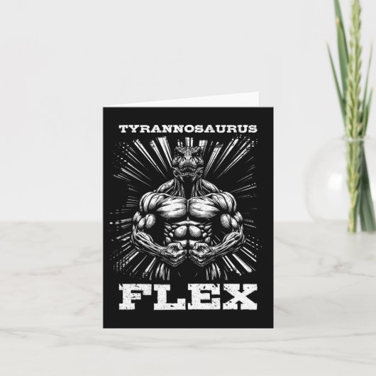 Tyrannosaurus Flex Strength Gym Funny Bodybuilding Kaart (Voorkant)
