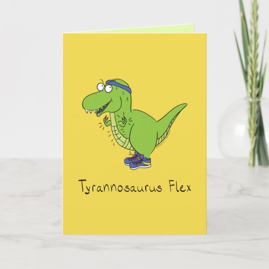 Tyrannosaurus Flex T Rex Funny Wenskaart Kaart (Voorkant)