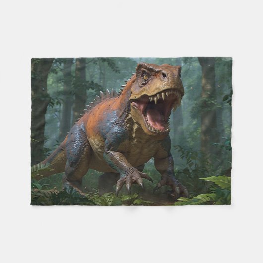 Tyrannosaurus Fun Ecology Fleece Deken (Voorkant (Horizontaal))