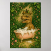 Tyrannosaurus in badkuip Wall Art Poster Print (Voorkant)